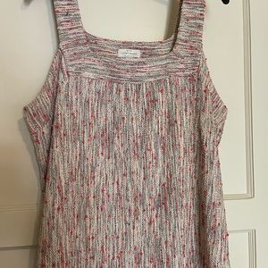 Lucky Brand pink/multicolor dressy sweater tank, size XL